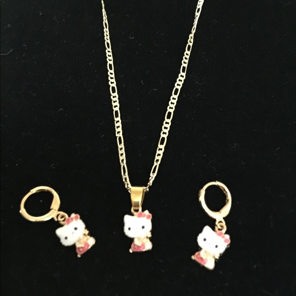 Brand new. Hello kitty necklace and earrings set - Picture 2 of 5